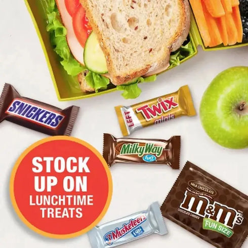 Mars Milk Chocolate Variety Pack Candy, 145 pcs - Assorted M&M's, Snickers, and More, Perfect for Parties, Sharing, or Snacking, Fun-Size Treats in a Bulk Pack